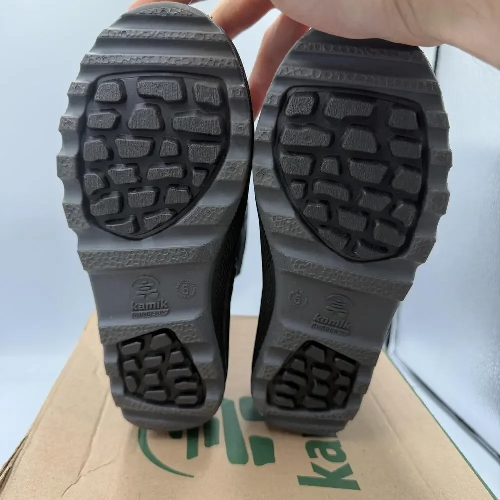 Kamik Snowfall P 2 Kid's US 5 Snow Boots Black Charcoal Winter Waterproof USA